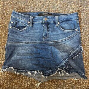 Liverpool Los Angeles Denim Skirt Raw Hem Distressed Size 6/28